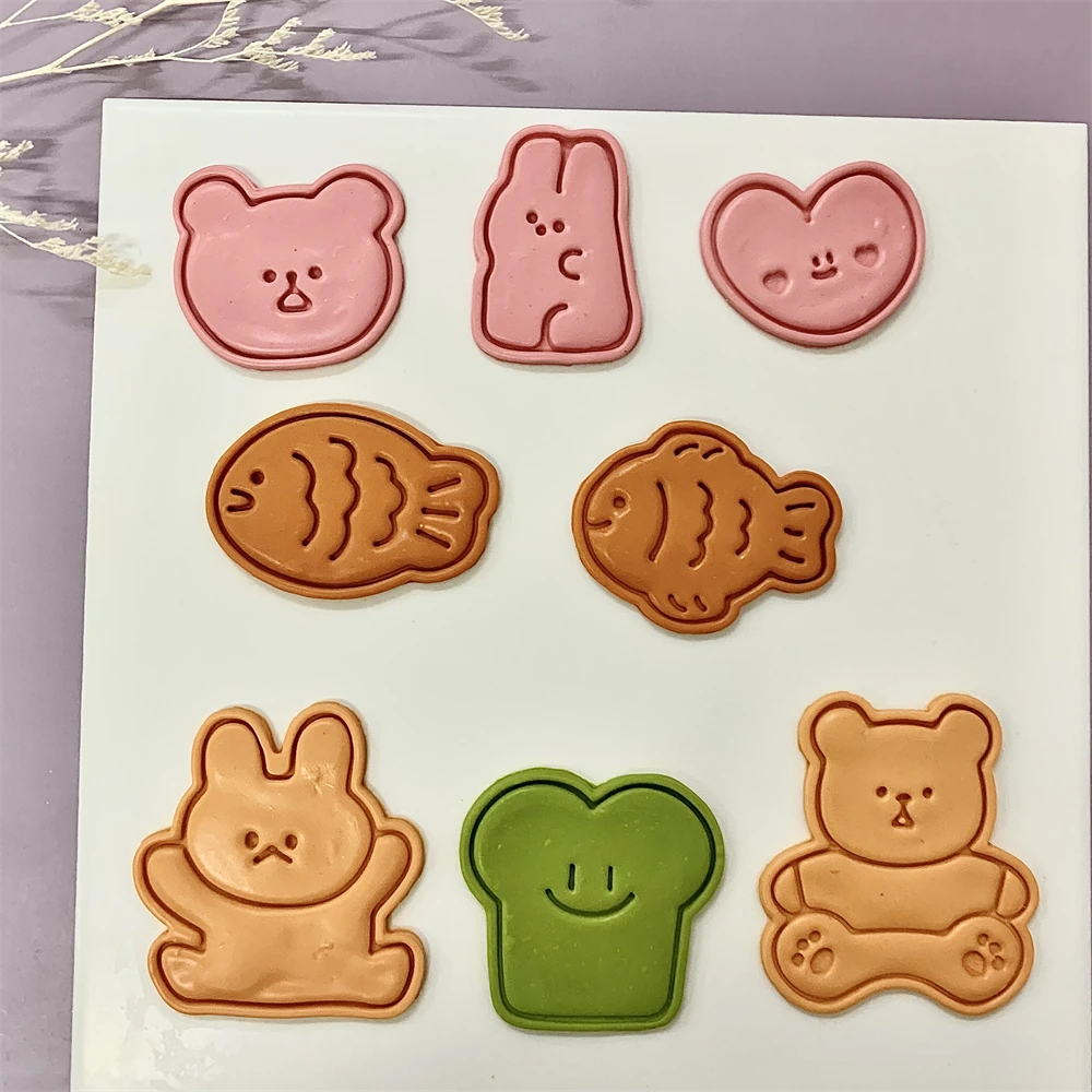 Bunny Cake Mold - Sevimli Hayvan Çerez Kabartma Damga Balık