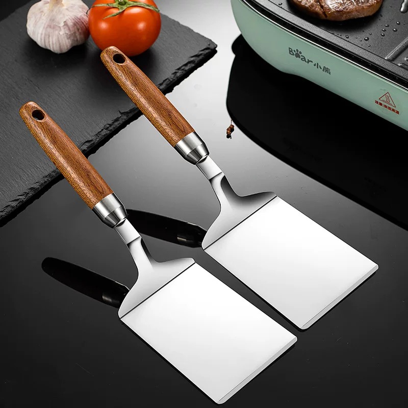 Okonomiyaki Spatula - Mutfak Kullanımına Uygun Paslanmaz Çelik Kızartma