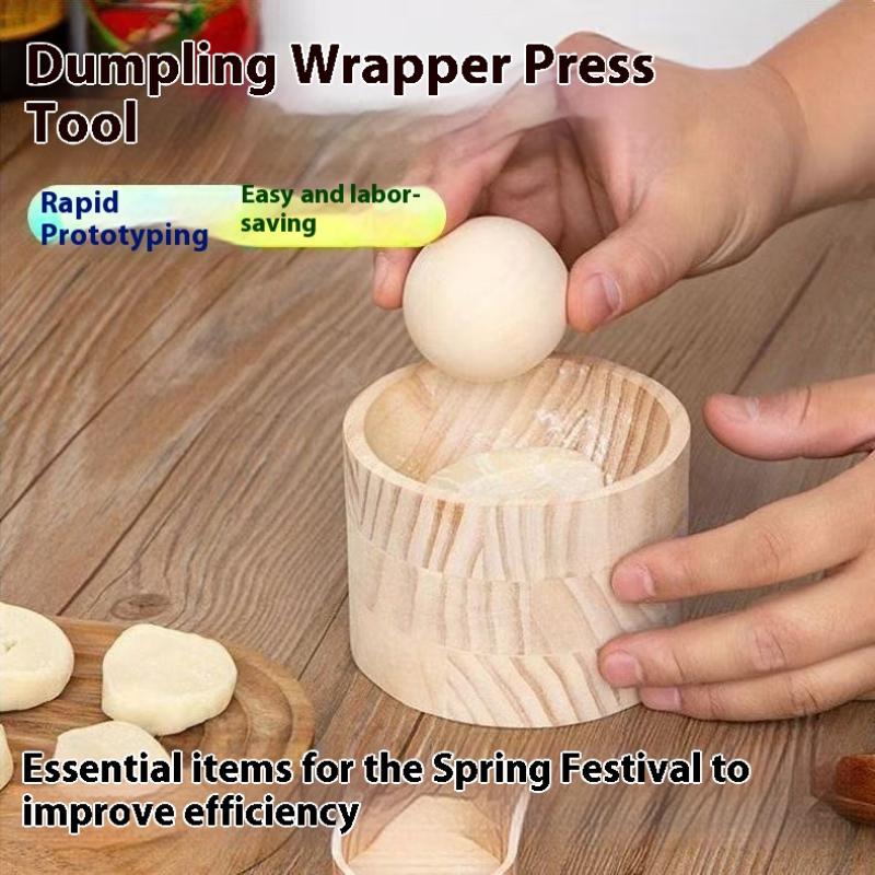 Dumpling Press Set - 1 Takım Ahşap Mantı Yapıcı -