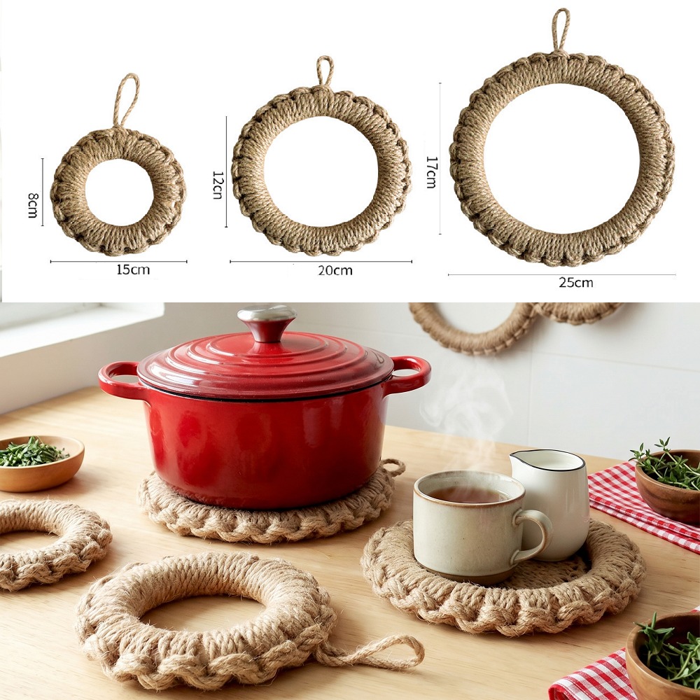 Cast Iron Corn - 2 adet rustik jüt dokuma trivets