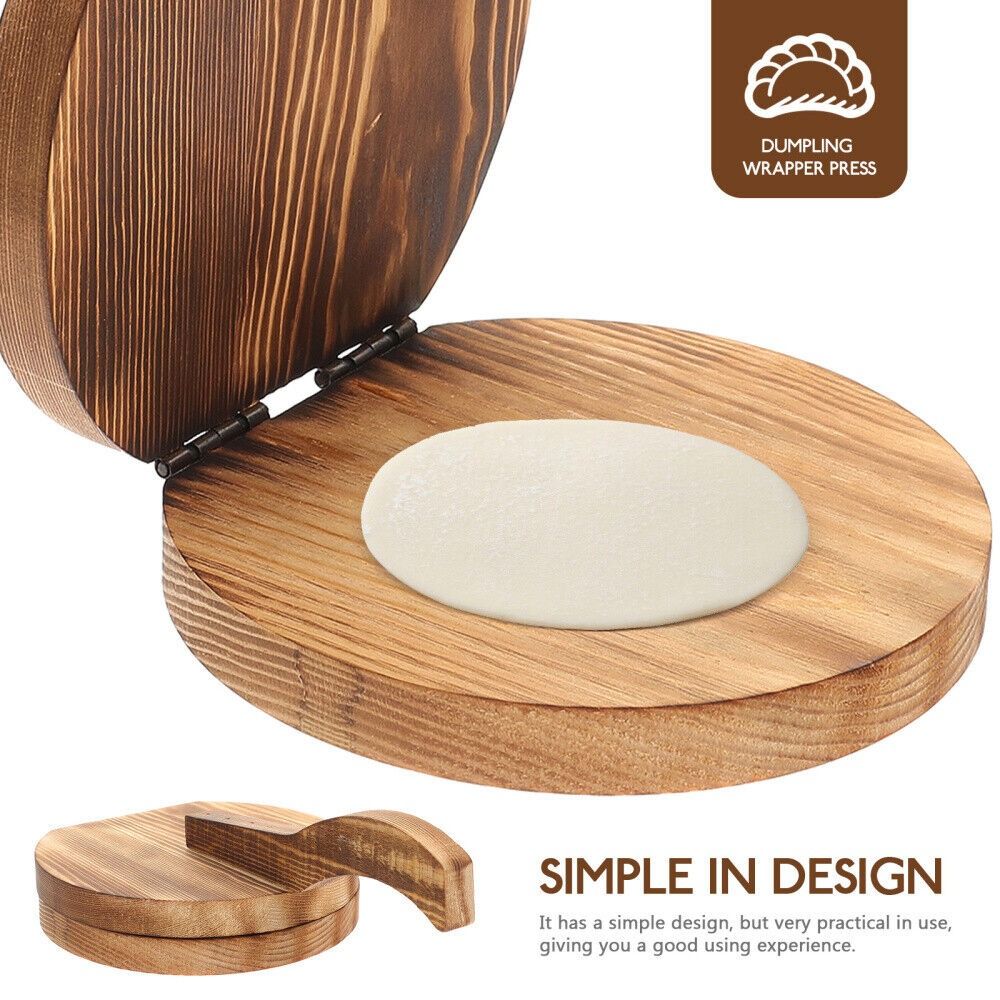 Dumpling Press Set - Ahşap Mantı Hamuru Presleyici Pasta Aleti