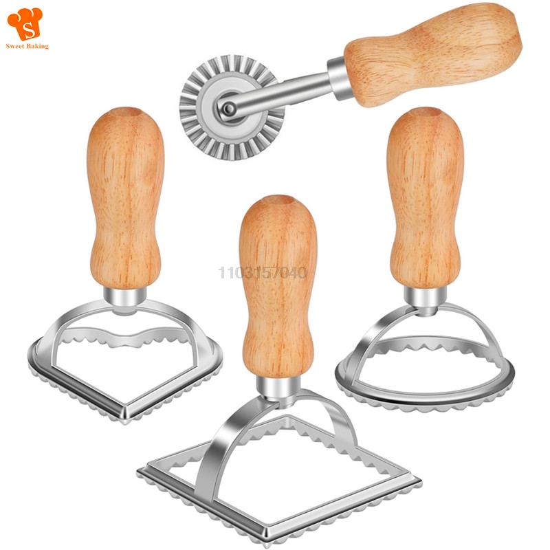 Dumpling Press Set - 3/4 adet manuel makarna kalıpları seti