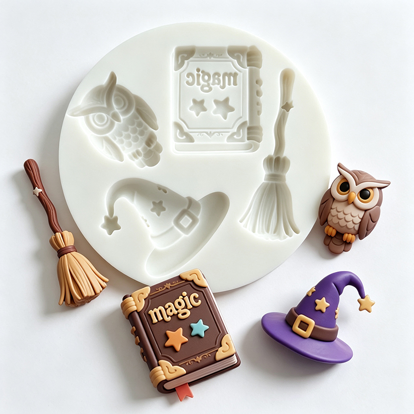 Bunny Cake Mold - Sihirli Kitap Baykuş Silikon Sugarcraft Kalıp