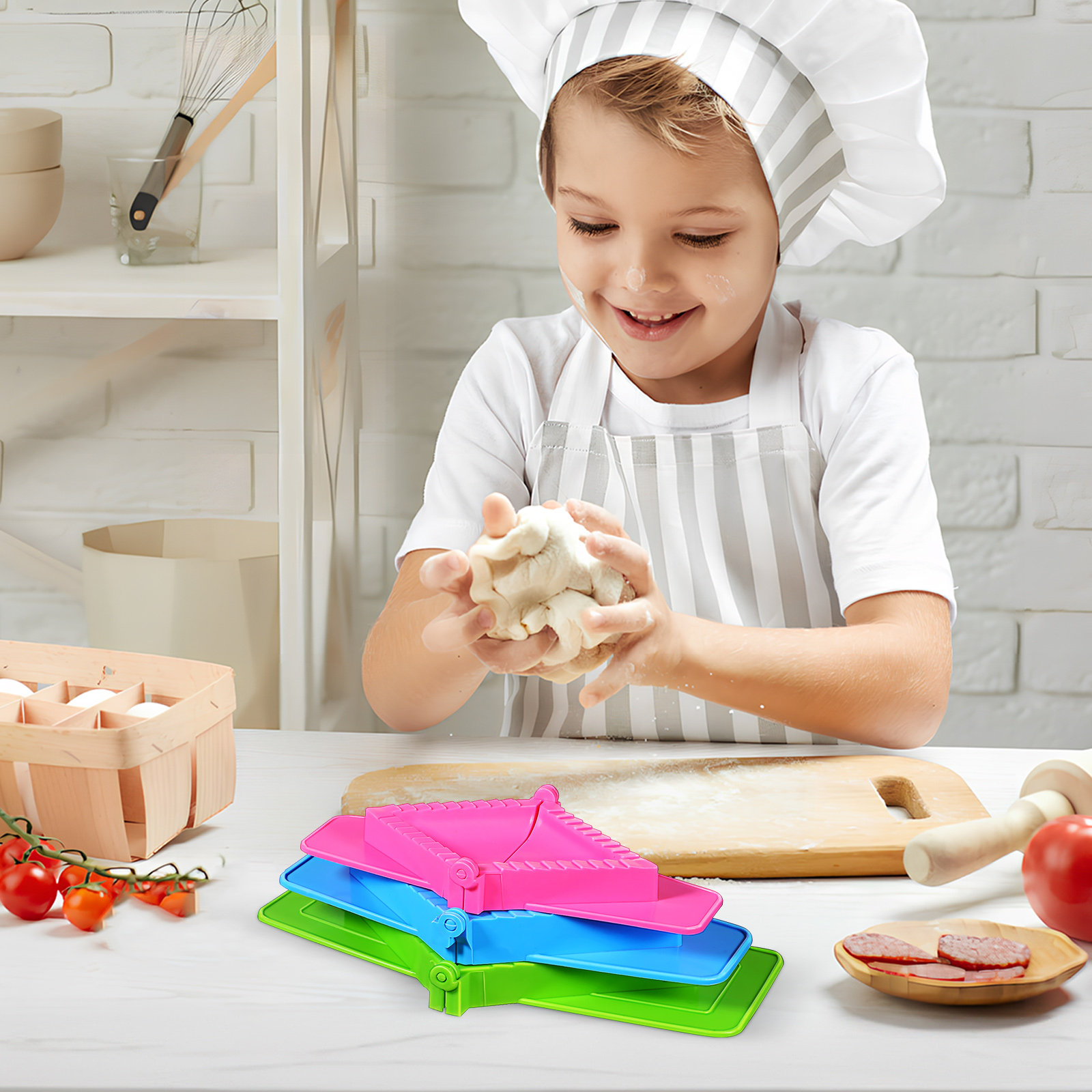 Dumpling Press Set - 3 Parça Mantı Kalıbı Plastik Set