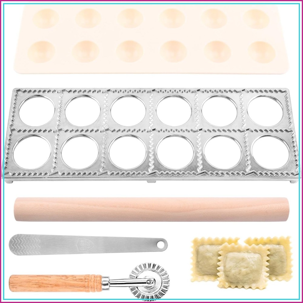 Dumpling Press Set - 12 Delikli Ravioli Kalıp Seti, Makarna