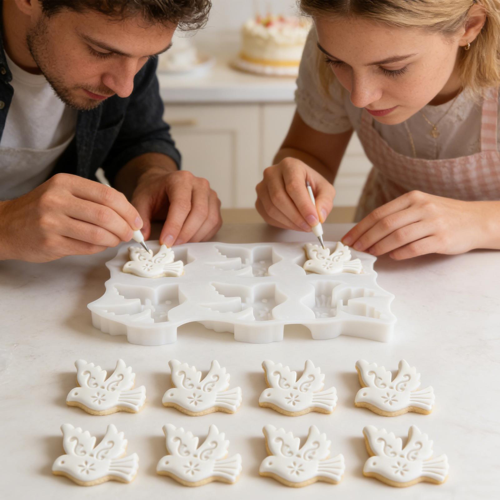Potsticker Mold - Kuş Şekli Silikon Kalıp 6-Cavity Yapışmaz