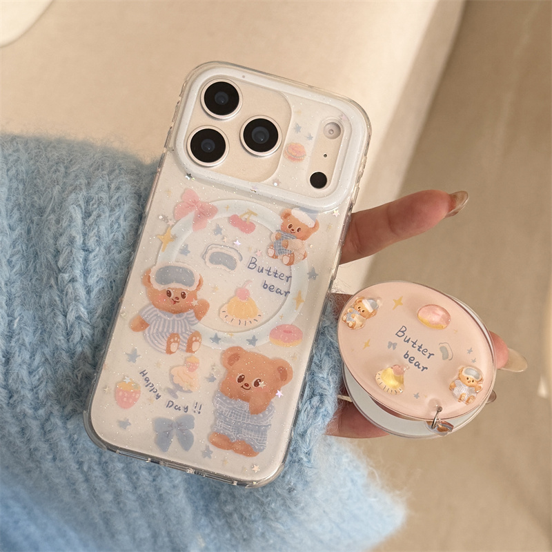 Taco Stand Holder - Kawaii Karikatür Ayı Manyetik Telefon Kılıfı