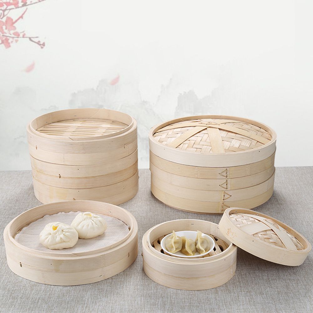 Bao Steamer Bamboo - Kolu Buhar Sepeti Lezzetli Bao Çörekler