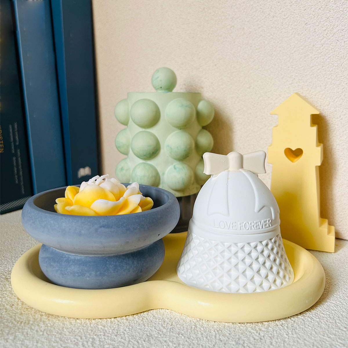 Donut Mold Silicone - Kabarcık kavanoz mum gemi beton kalıp