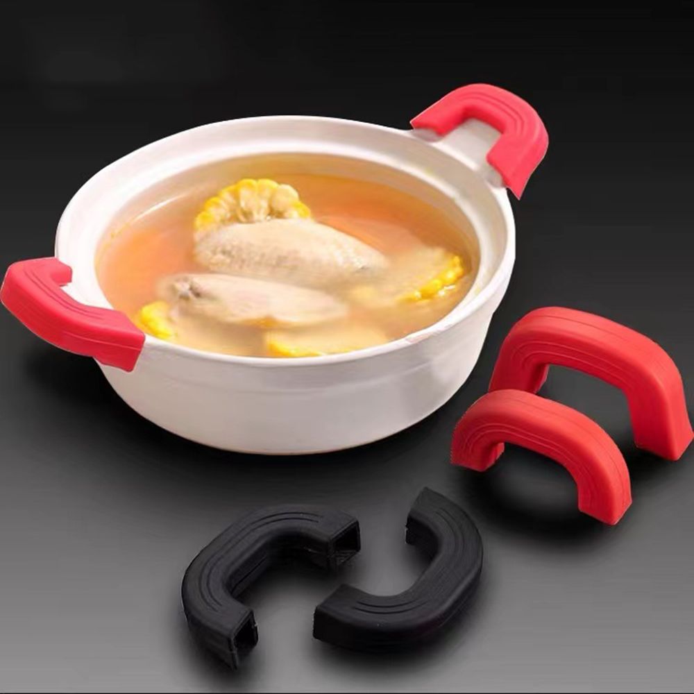 Cast Iron Corn - 2 adet silikon anti-haşlanma Pot kulp