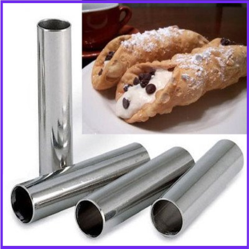 Danish Pancake Pan - Alüminyum Cannoli Formları, 4 Tüp/Paket Cannolo