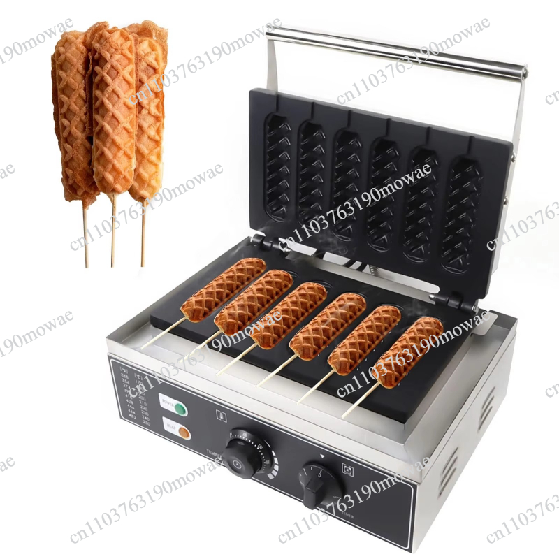 Corn Dog Stick - 6 Parçalı Yapışmaz Waffle Makinesi Paslanmaz