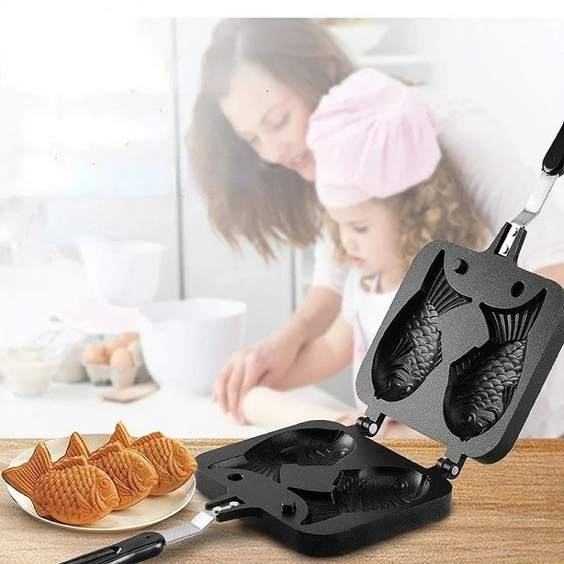 Egg Waffle Pan - Mutfak Japon Taiyaki Çift Balık Şekilli