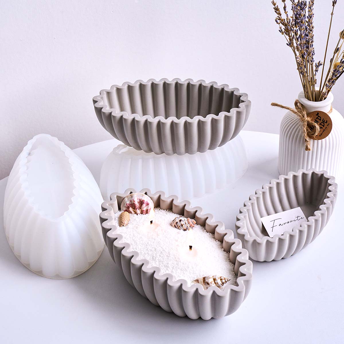 Potsticker Mold - S/M/L Oval Çizgili Saklama Kabı Silikon