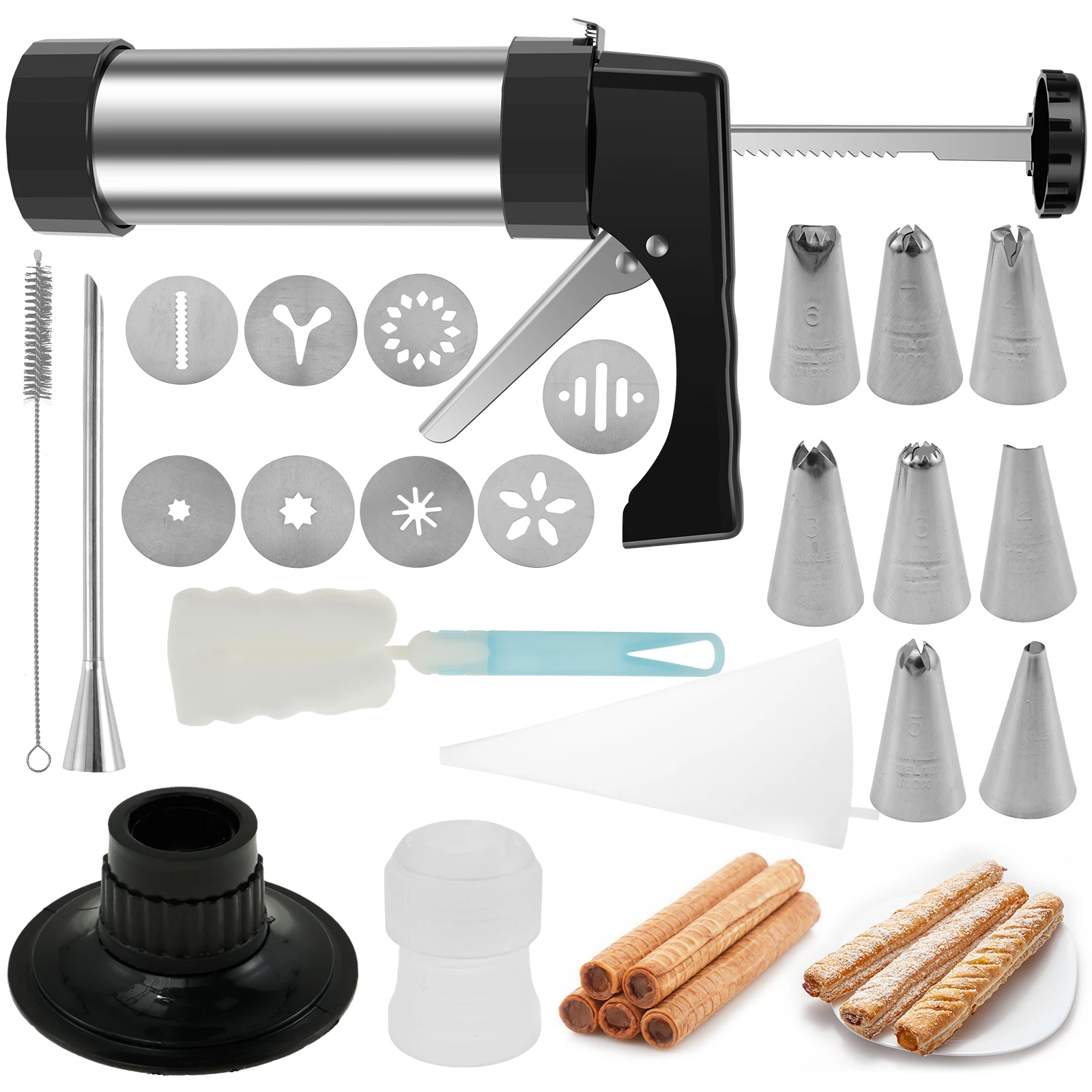 Churros Maker Gun - Churro Yapımcısı Makinesi Paslanmaz Çelik Churro
