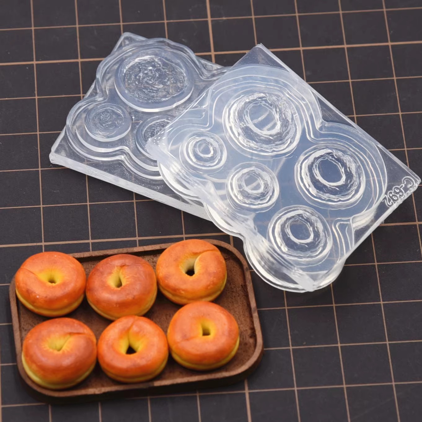Donut Mold Silicone - Polimer Kil Mini 3D Simit Ekmek