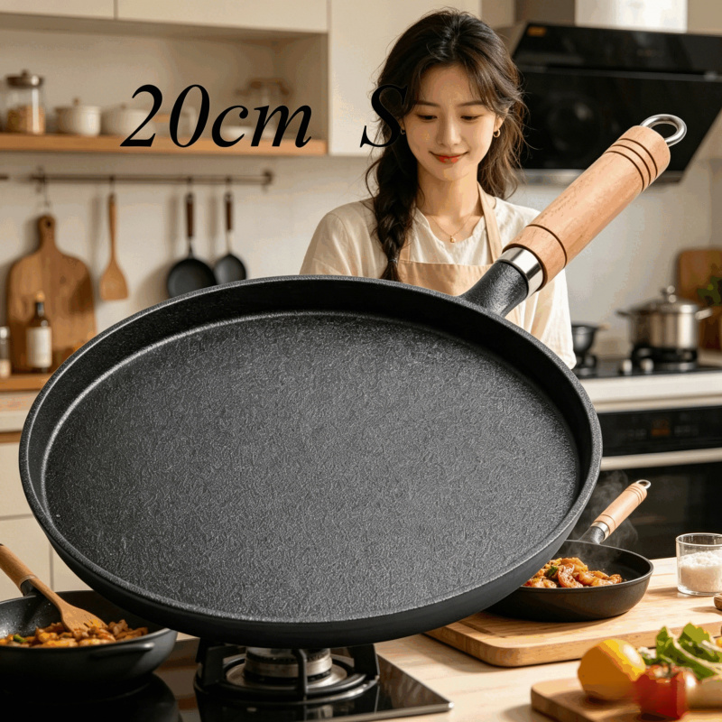 Cast Iron Corn - 20cm Dökme Demir Tava Ahşap Saplı