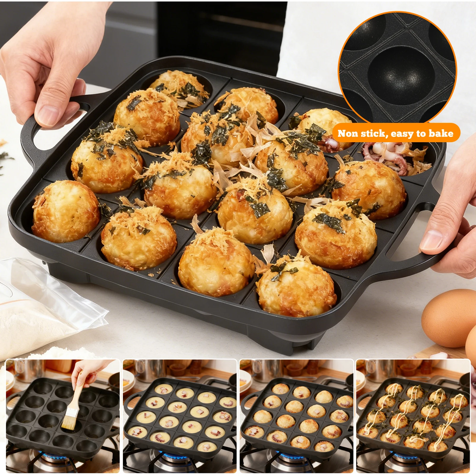16 Delikli Takoyaki Tavası Dök - Takoyaki Grill Plate incelemesi ve fiyatı