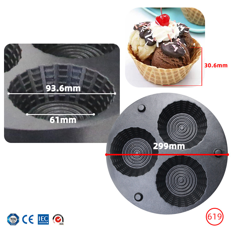 Ticari Üç Delikli Dondurma Kül - Waffle Cone Maker incelemesi ve fiyatı