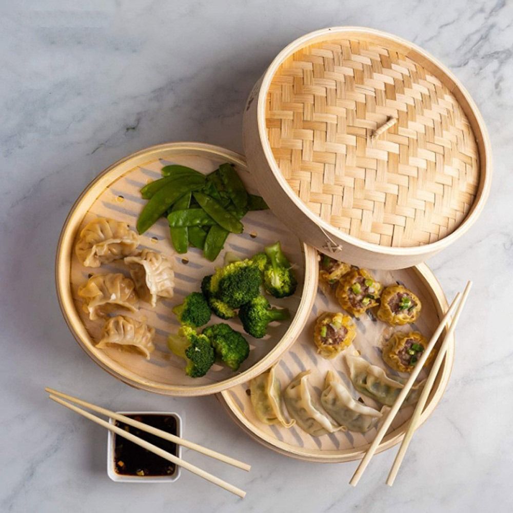 Bambu vapur sepeti kapaklı ham - Bao Steamer Bamboo incelemesi ve fiyatı