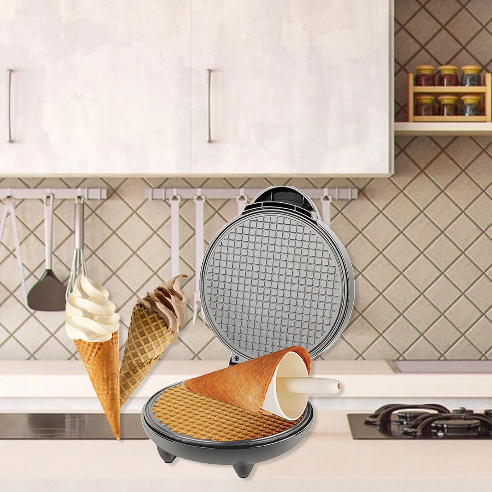 1200W Waffle Makinesi Yapışmaz - Waffle Cone Maker incelemesi ve fiyatı